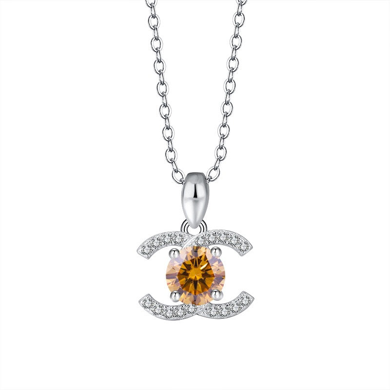 1CT Céleste Halo Moissanite Necklace